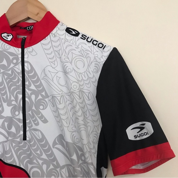 Sugoi Aboriginal Native Art Cycling Jersey | Short Sleeve West Coast Cycling Top - Picture 3 of 13
